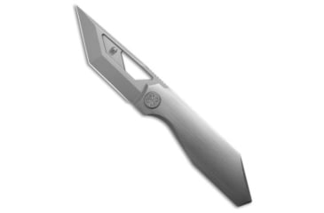 Image of Cavol Knives Shimo Folding Knife, 2.65in, Bohler M390 Stainless Steel, Tanto Blade, Titanium, Gray Handle, Gray/Gray, 6.35 inch, BHQ-197907