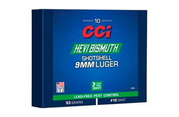Image of CCI Ammunition HEVI-Bismuth 9mm Luger 43 Grain Bismuth Shotshell Aluminum Pistol Ammo, 10 Rounds, 3790B