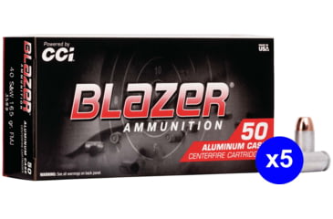 Image of CCI Ammunition Blazer Aluminum .40 S&amp;W 165 Grain Full Metal Jacket Centerfire Pistol Ammo, 250 Rounds