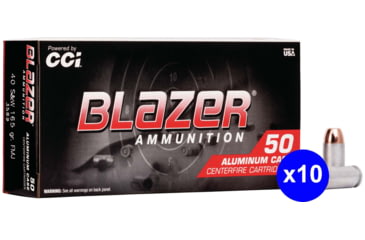 Image of CCI Ammunition Blazer Aluminum .40 S&amp;W 165 Grain Full Metal Jacket Centerfire Pistol Ammo, 500 Rounds