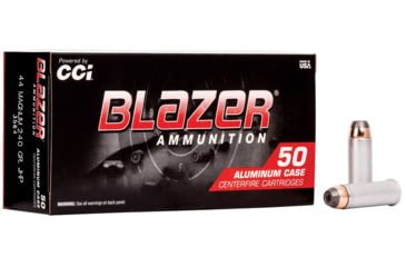 Image of CCI Ammunition Blazer Aluminum .44 Magnum 240 Grain Jacketed Hollow Point Centerfire Pistol Ammo, 1000 Round