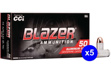 Image of CCI Ammunition Blazer Aluminum .45 ACP 230 Grain Full Metal Jacket Centerfire Pistol Ammo, 250 Rounds