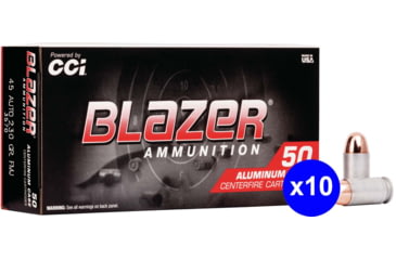 Image of CCI Ammunition Blazer Aluminum .45 ACP 230 Grain Full Metal Jacket Centerfire Pistol Ammo, 500 Rounds