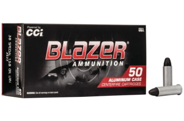 Image of CCI Ammunition Blazer .38 Special 158 Grain Lead Round Nose Aluminum Centerfire Pistol Ammo, 50 Rounds, 3522