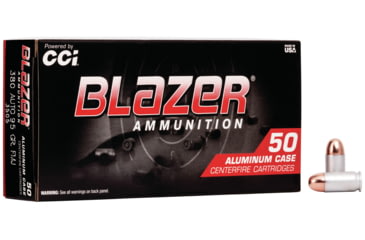 Image of CCI Ammunition Blazer .380 ACP 95 Grain Full Metal Jacket Aluminum Centerfire Pistol Ammo, 50 Rounds, 3505