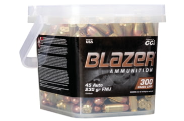 Image of CCI Ammunition Blazer Brass .45 ACP 230 grain Full Metal Jacket Round Nose Centerfire Pistol Ammo, 300 Rounds, 5230B300