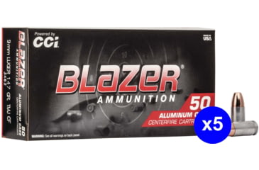 Image of CCI Ammunition Blazer Clean-Fire 9mm Luger 147 Grain Total Metal Jacket Centerfire Pistol Ammo, 250 Rounds