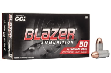 Image of CCI Ammunition Blazer Clean-Fire .45 ACP 230 grain Total Metal Jacket Centerfire Pistol Ammo, 50 Rounds, 3480