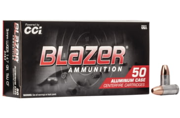 Image of CCI Ammunition Blazer Clean-Fire 9mm Luger 147 grain Total Metal Jacket Centerfire Pistol Ammo, 50 Rounds, 3462