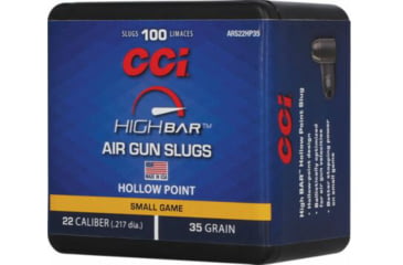 Image of CCI Ammunition High Bar Air Gun Slugs .22 Caliber 35 Grain Hollow Point, 100 Pellets, ARS22HP35