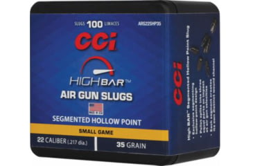 Image of CCI Ammunition High Bar Air Gun Slugs .22 Caliber 35 Grain Segmented Hollow Point, 100 Pellets, ARS22SHP35