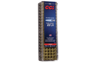 Image of CCI Ammunition Clean-22 Blue .22 Long Rifle 40 Grain Lead Round Nose Rimfire Ammo, 100 Rounds, 934CC