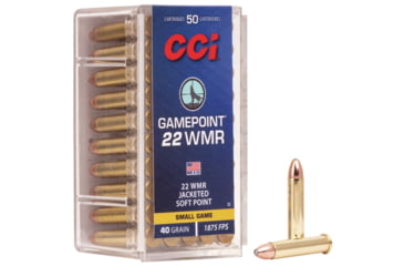 Image of CCI Ammunition Gamepoint .22 Winchester Magnum Rimfire 40 Grain Jacketed Soft Point Rimfire Ammo, 50 Rounds, 22