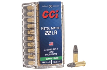 Image of CCI Ammunition Pistol Match .22 Long Rifle 40 Grain Lead Round Nose Rimfire Ammo, 50 Rounds, 51