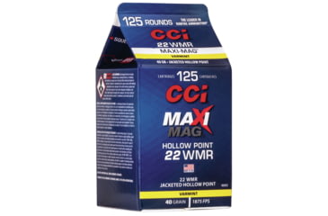 Image of CCI Ammunition Maxi-Mag .22 Winchester Magnum Rimfire 40 Grain Jacketed Hollow Point Rimfire Ammo, 125 Rounds, 920CC