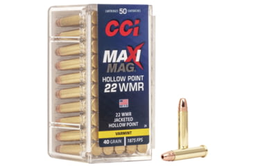 Image of CCI Ammunition Maxi-Mag .22 Winchester Magnum Rimfire 40 Grain Jacketed Hollow Point Rimfire Ammo, 50 Rounds, 24