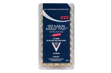 Image of CCI Ammunition Maxi-Mag .22 Winchester Magnum Rimfire 30 Grain TNT Jacketed Hollow Point Rimfire Ammo, 50 Rounds, 63