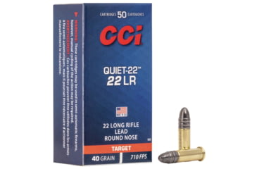 Image of CCI Ammunition Quiet-22 .22 Long Rifle 40 Grain Lead Round Nose Rimfire Ammo, 50 Rounds, 960