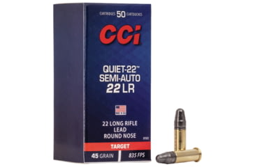 Image of CCI Ammunition Quiet-22 Semi-Auto .22LR 45 Grain Soft Point Rimfire Ammo, 50 Rounds, 975CC