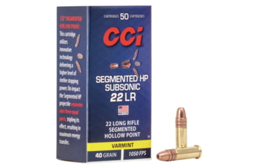 Image of CCI Ammunition Segmented Hollow Point .22 Long Rifle 40 grain Segmented Hollow Point Rimfire Ammo, 50 Rounds, 74