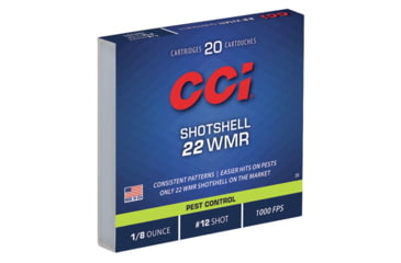 Image of CCI Ammunition Rimfire Shotshell .22 Winchester Magnum Rimfire 52 Grain Shotshell Rimfire Ammo, 20 Rounds, 25