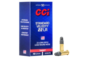 Image of CCI Ammunition Standard Velocity .22 Long Rifle 40 Grain Lead Round Nose Rimfire Ammo, 50 Rounds, 35