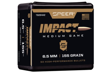 Image of Speer .264 Rifle Bullet, 156 Grain, Impact, 50 Bullets, TB264H2