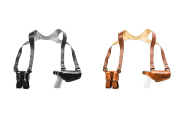 Image of Cebeci Arms Bersa Leather Horizontal Shoulder Holster LHS 21020, Black, Tan