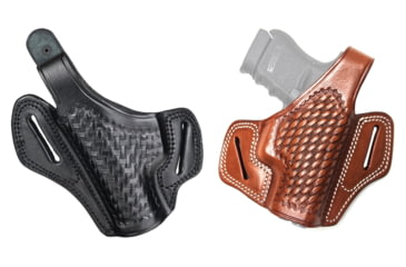 Image of Cebeci Arms Bersa Leather Pancake Holster Basketweave 20948, Black, Tan