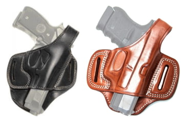 Image of Cebeci Arms Bersa Leather Pancake Holster Open Muzzle 20917, Black, Tan