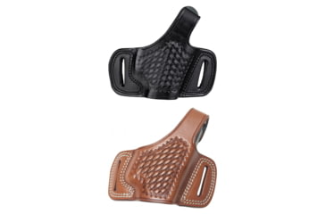 Image of Cebeci Arms FNH Leather Half Pancake Holster Basketweave 20955, Black, Tan