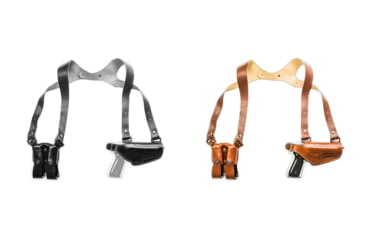 Image of Cebeci Arms Kimber Leather Horizontal Shoulder Holster LHS 21020, Black, Tan