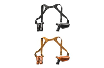 Image of Cebeci Arms Kimber Leather Horizontal Shoulder Holster SHS 21013, Black, Tan