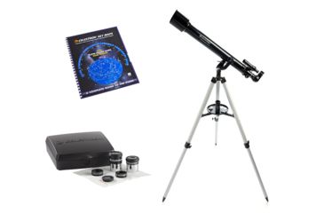 Image of Celestron 60mm PowerSeeker Astronomical Telescope, w/ PowerSeeker Accessory Kit and Sky Maps Chart Reference Guide, 21041-KIT1