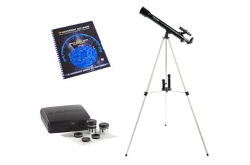 Image of Celestron PowerSeeker 50 Astronomical Telescope 21039 w/ PowerSeeker Accessory Kit 94306 and Sky Maps Chart Reference Guide 93722