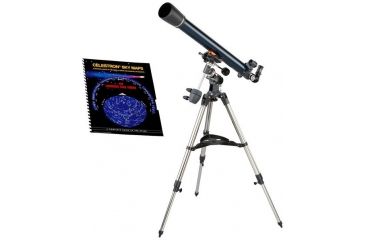 Image of Celestron AstroMaster 70 EQ Telescope 21062 with Sky Maps Chart 93722