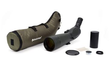 Image of OpticsPlanet Exclusive Celestron TrailSeeker 20-60x80mm Spotting Scope w/TS Tripod &amp; Smartphone Adapter, Black, 52332-OP-DS
