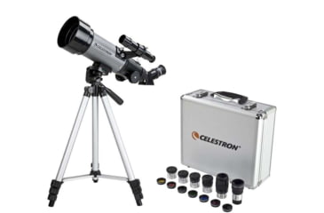Image of Celestron Travel Scope 70DX, 10-168x Portable Telescope, Gray/Black, with Eyepice Filter Accessory Kit