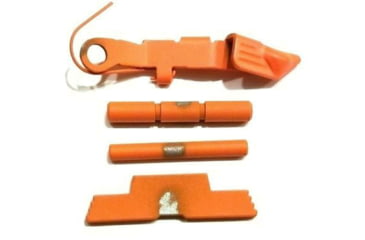 Image of Centennial Defense Systems Extended Control Kit w/Serrated Mag Release for Gen 1-3 Glock 9mm, .40S&amp;W, .357SIG, 2 Pins, Hi-Viz Orange, 40096