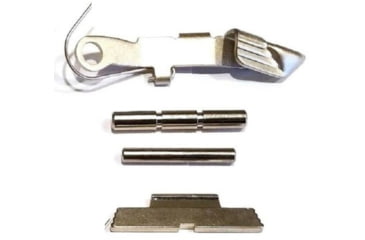 Image of Centennial Defense Systems Extended Control Kit w/Serrated Mag Release for Gen 1-3 Glock 9mm, .40S&amp;W, .357SIG, 2 Pins, Nickel, 40100