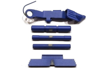 Image of Centennial Defense Systems Extended Control Kit w/Serrated Mag Release for Gen 4 Glock 9mm, .40S&amp;W, .357SIG, 3 Pins, Blue, 40082