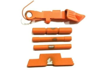 Image of Centennial Defense Systems Extended Control Kit w/Serrated Mag Release for Gen 4 Glock 10mm, .45ACP, 3 Pins, Hi-Viz Orange, 40158