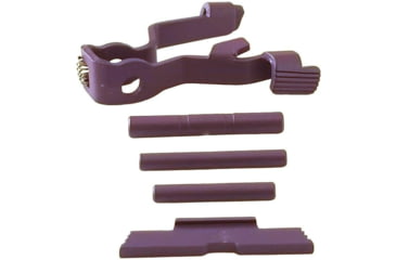 Image of Centennial Defense Systems Extended Control Kit w/Mag Release for Gen 5 Glock, Serrated, 3 Pins, Purple, 40370