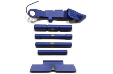 Image of Centennial Defense Systems Extended Control Kit w/Serrated Mag Release for Gen 4 Glock 10mm, .45ACP, 4 Pins, Blue, 40143