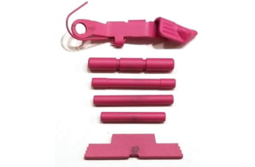 Image of Centennial Defense Systems Extended Control Kit w/Serrated Mag Release for Gen 4 Glock 9mm, .40S&amp;W, .357SIG, 4 Pins, Pink, 40111