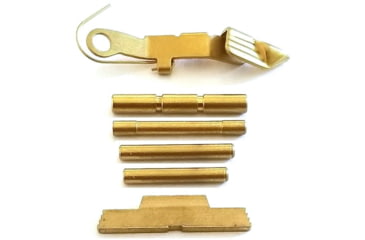 Image of Centennial Defense Systems Extended Control Kit w/Serrated Mag Release for Gen 4 Glock 9mm, .40S&amp;W, .357SIG, 4 Pins, TiN, Gold, 40127