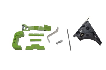 Image of Centennial Defense Systems Glock 43 Lower Parts Kit, Strippled, 5lb Mag Catch Spring, 50% Power Trigger Spring, Zombie Green, LPK-EXT-MOD180