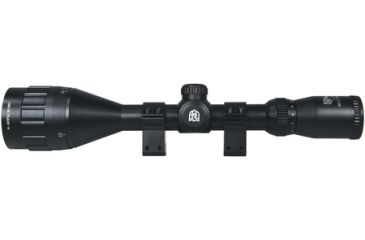 Image of Nikko Stirling Mountmaster Rimfire Rifle Scope 4-12x50mm Adjustable Objective Illuminated Mil-Dot Reticle Matte Black Finish With 3/8 Inch Rings