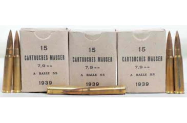 Image of Century Arms Greek Ammo 7.92x57mm Mauser 198 Grain Full Metal Jacket Brass Cased Rifle Ammo, 945 Rounds, AM8003