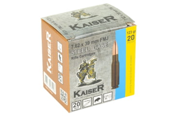 Image of Century Arms Kaiser, 7.62X39, 123 Grain, Steel Case, Full Metal Jacket, 20 Round Box